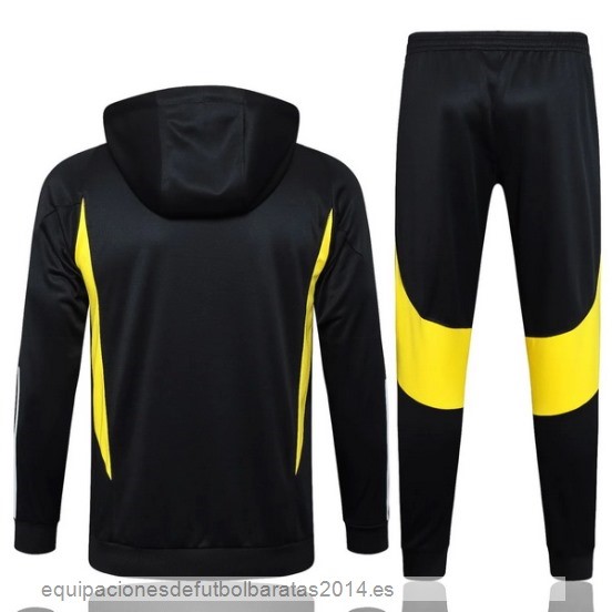 Nuevo Conjunto Completo Chaqueta Con Capucha Niños Juventus 23/24 Negro Blanco Amarillo Baratas